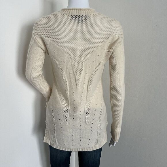 Quinn Women's Sweater Size XS 100% Cashmere Ivory Long Sleeve - Picture 6 of 6
